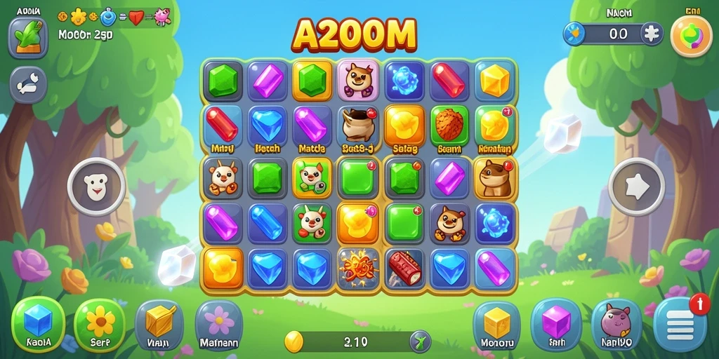 Tampilan gameplay A200M yang penuh warna dan menarik.