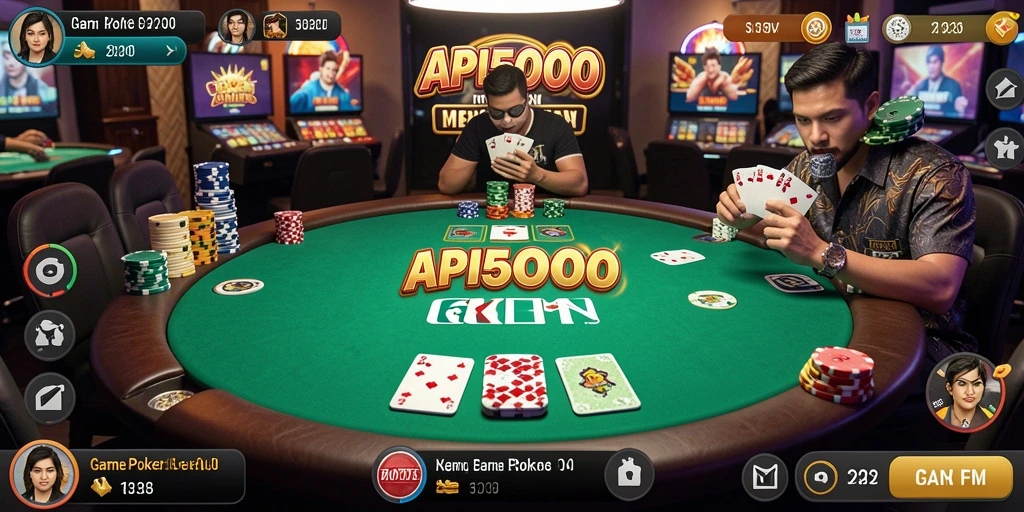 Screenshot menunjukkan gameplay seru dari permainan Poker API5000.