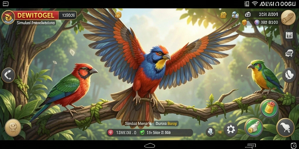 Tampilan gameplay DEWITOGEL yang menarik dan mendidik tentang burung.