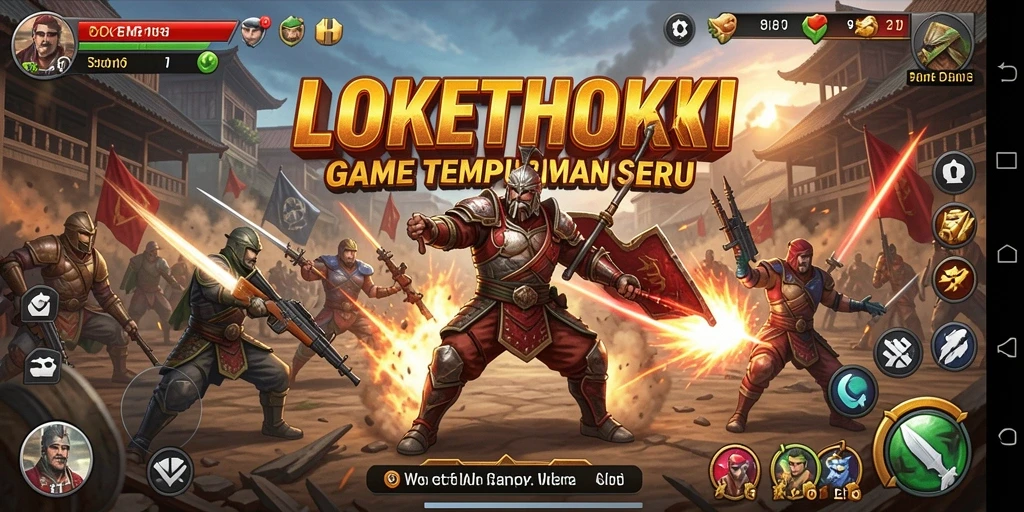 Tampilan gameplay LOKETHOKI yang mendebarkan dalam pertempuran TPS.