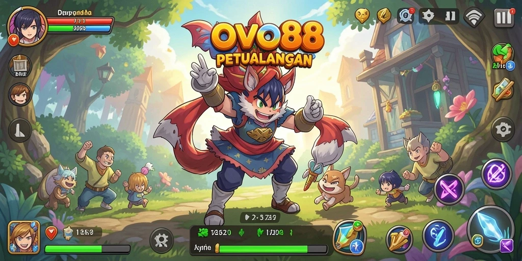 Tampilan menarik dari gameplay OVO88 yang penuh aksi dan karakter anime.