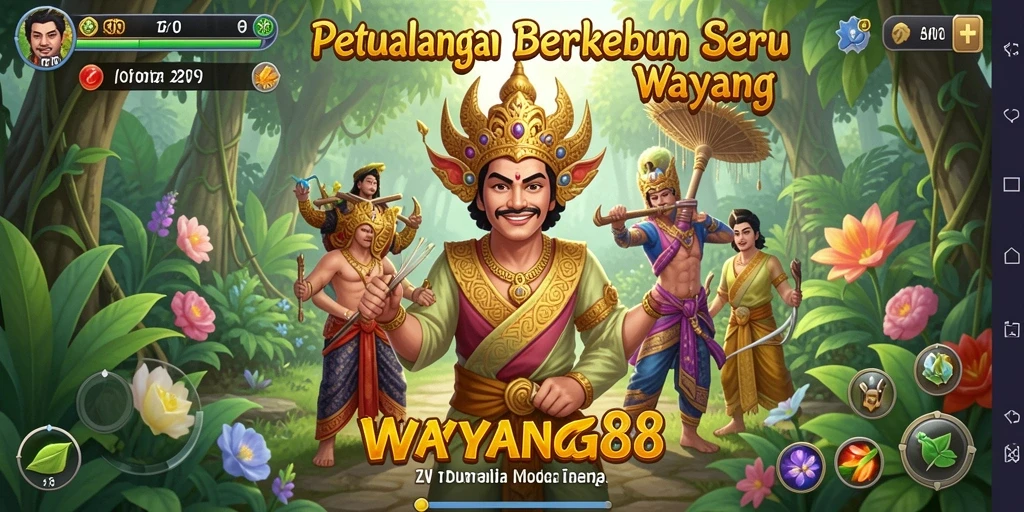 Tangkapan layar gameplay WAYANG88 menampilkan aktivitas berkebun yang menyenangkan.